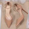 2025 Summer Elegant Women Heels Sandals Buckle High Heels Sandals Fashion Closed Toe Sandal Wedding Shoes Female Women's Sandals