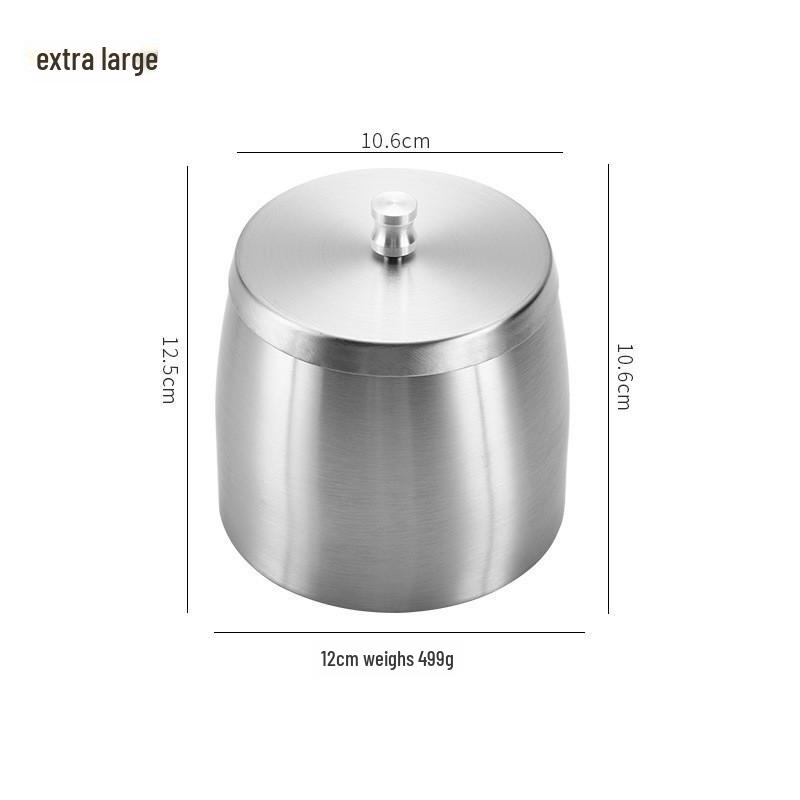 Stainless Steel Windproof Ashtray with Lid for Home, Restaurant, Cafe, or Hotel - Customizable Logo.