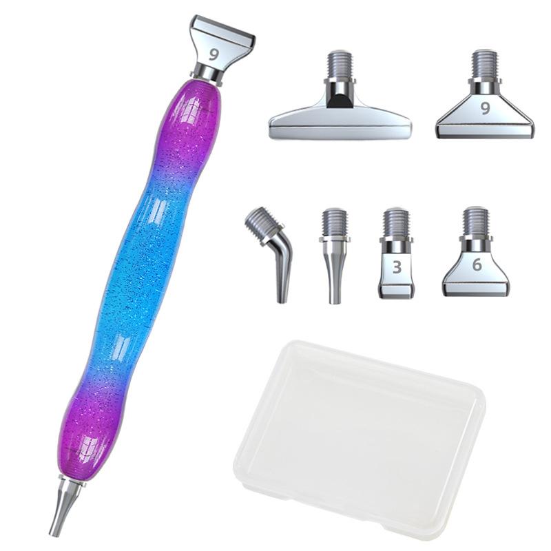 Ergonomic Diamond Painting Pen with Screw Plastic & Metal Tip, 5D Art Nail Gem Picking Tool Accessories