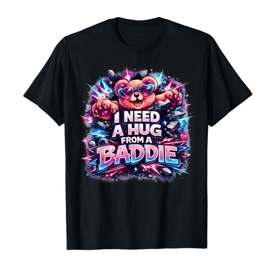 

I Need A Hug from A Baddie Funny Cute Bear Mascot Meme T-shirt For Men Women 100% Cotton T Shirts Short Sleeve Tops 0313-1 - ... 5XL різнокольоровий