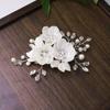 New Bridal Headgear Disc Hair Hairpin, White Shell Petal Handmade Pearl Crystal Hairpin Decoration