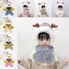 Winter Baby Deer Earmuff Hat With Plush Scarf For Girls And Boys