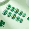 St. Patrick's Day Two-Color Gold Clover Nail Art Set - 24 Wearable False Nails