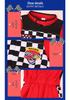 Red & Black Racing Suit for Kids: One-Piece Track-Style Outfit, Perfect for Festivals, Parties, and Performances.