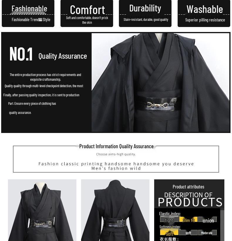 Jinyuan Yijia Anakin Jedi Knight Star Wars Cosplay Costume - Black Suit