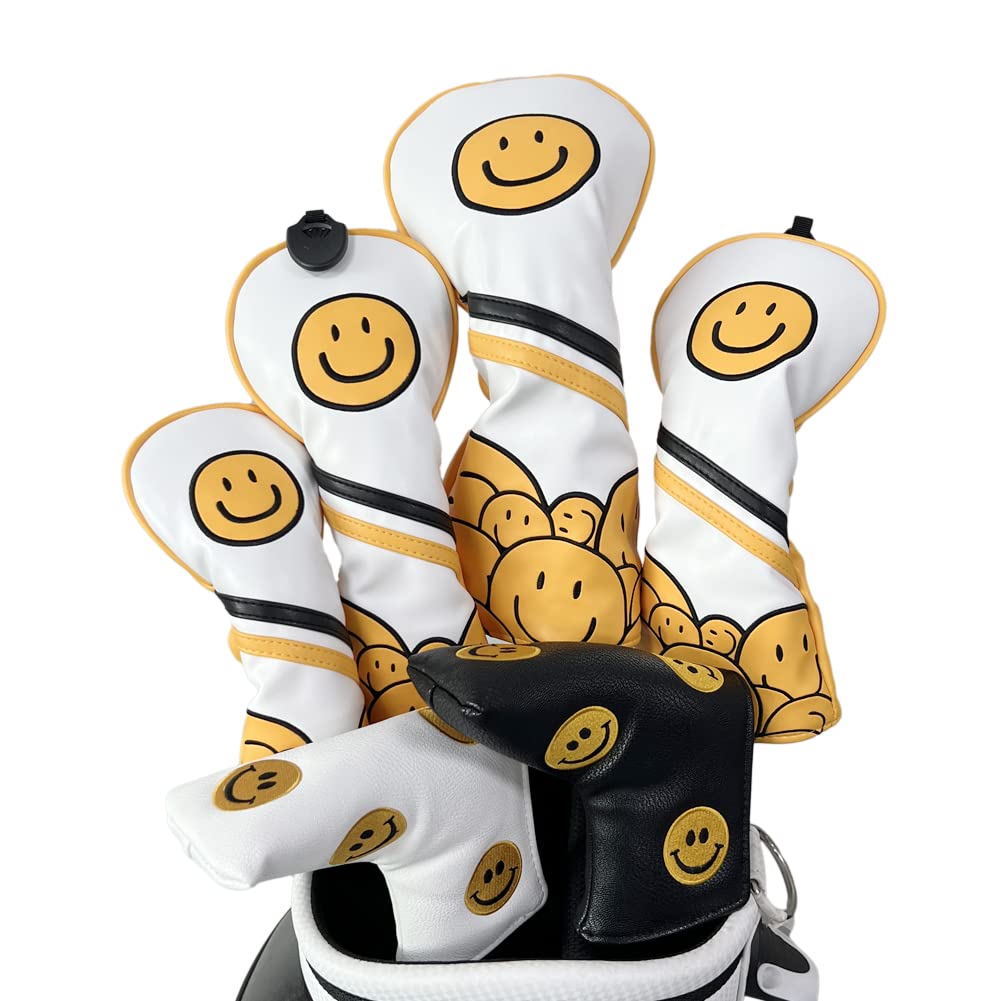 

Smile Golf Headcovers for and Putter Pin Compatible with Scotty Cameron Odyssey Golf Smile Yellow Driver Drivers, Woods, Utilities, Clubs, Type,