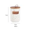 Ceramic Canister Countertop Multifunctional Tea Coffee Sugar Storage Jar Food Jar with Wooden Lid Kitchen Supplies