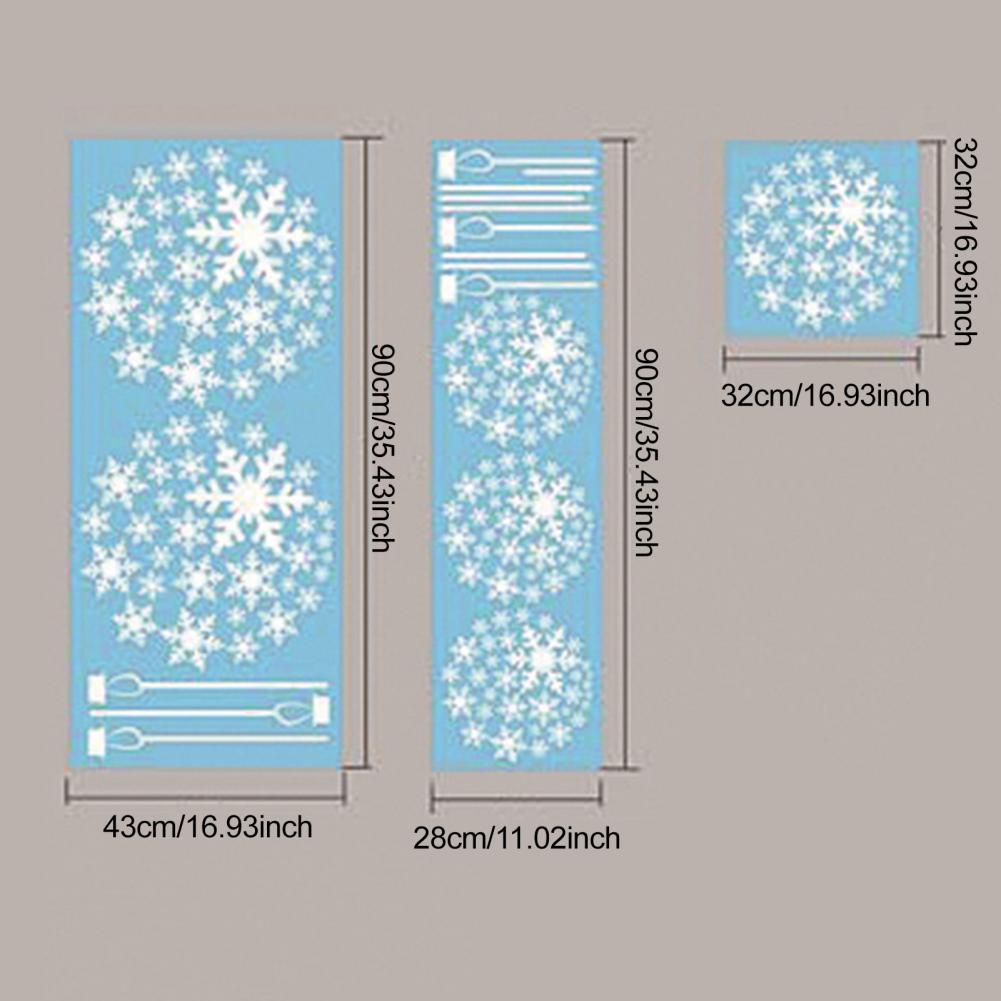 Christmas Snowflake Window Clings Large White Snowflake Window Stickers Winter PVC Decals For Glass Indoor Holiday Decoration