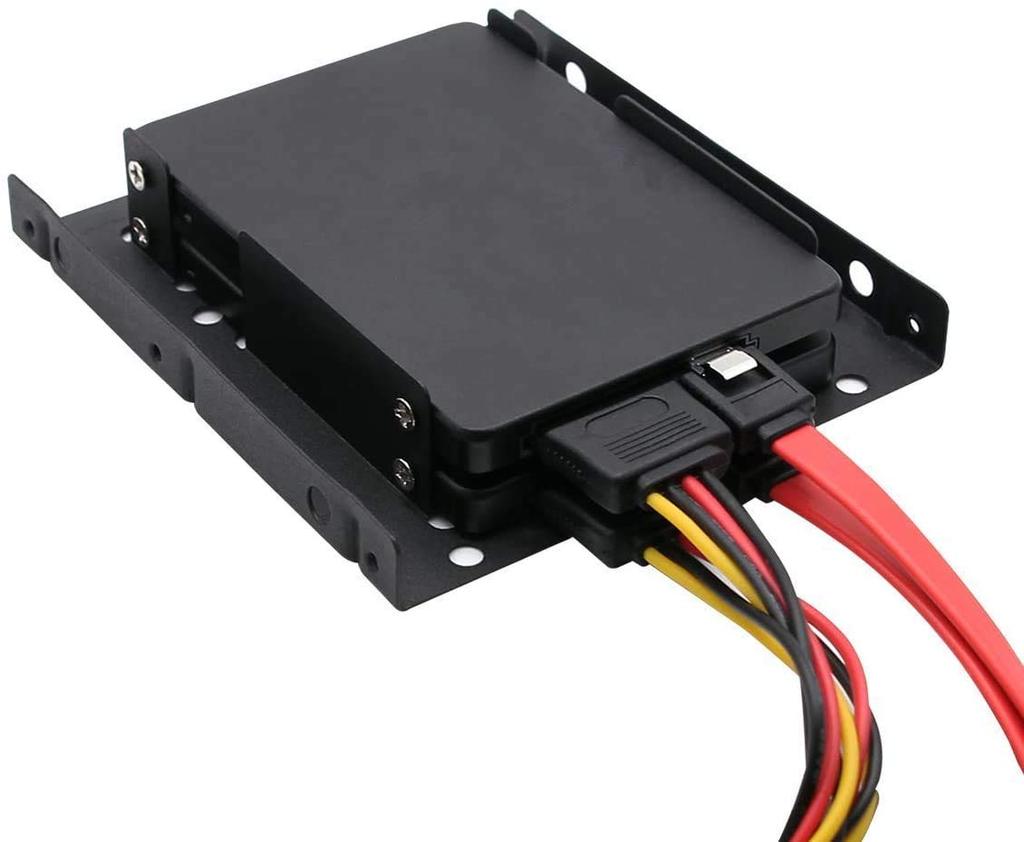 YFFSFDC Adapter To Internal HDD Expansion SSD Conversion Bracket Includes Installation 2x SATA Data and 2x Power Cables Connecting the Power Cord