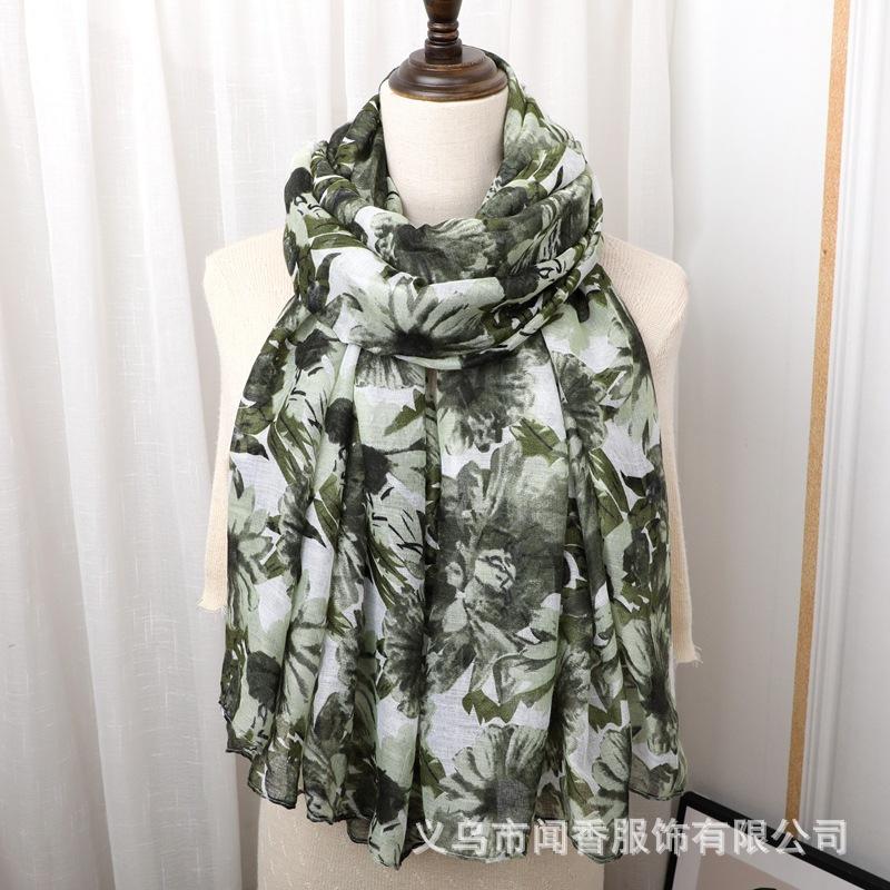 180*90см Ретро Этнический Шарф, Большой Размер Хлопок Лен Шелк Шарф