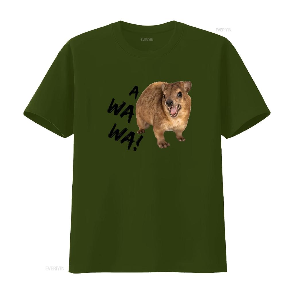 Awawa Funny Angry Screaming Hyrax Meme T Shirt For Casual Cool Vintage Washed Streetwear Stylish Unisex Versatile Soft