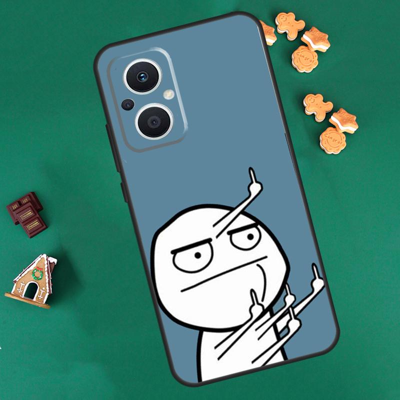 Funny Man Middle Finger Case For OPPO Reno 8 10 Pro 4Z 5Z 8T 4 5 6 7 Lite OPPO Find X6 Pro X3 X2 Neo X5 Lite Cover