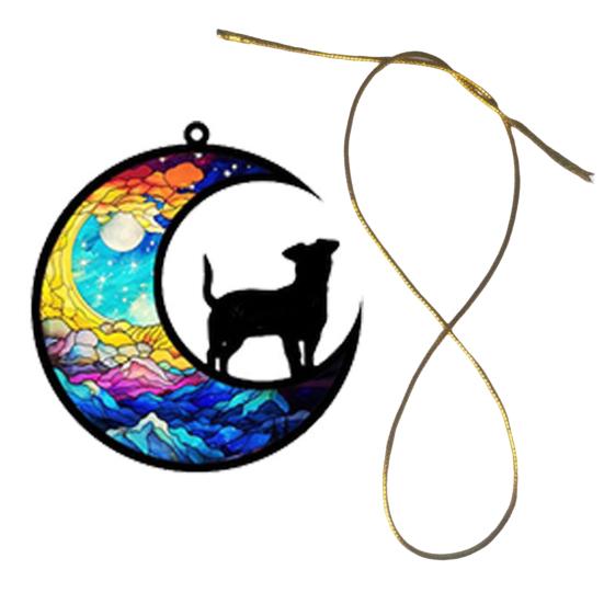 Pamiątkowy łapacz słońca dla psa ze smyczą Spersonalizowany ręcznie robiony łapacz słońca po utracie zwierzęcia Wiszący wisiorek Prezent z wyrazami współczucia