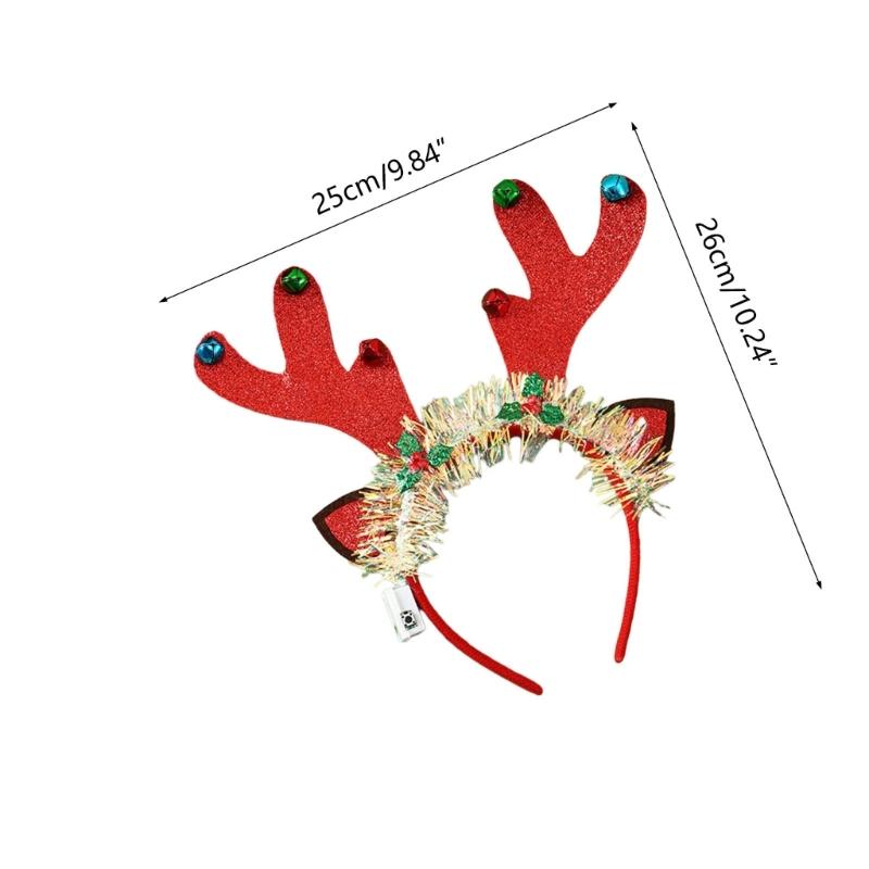 Flashing Christmas Headband with Built-in LED Light New Year Headgear Festive Hair Accessories for Holiday Parties