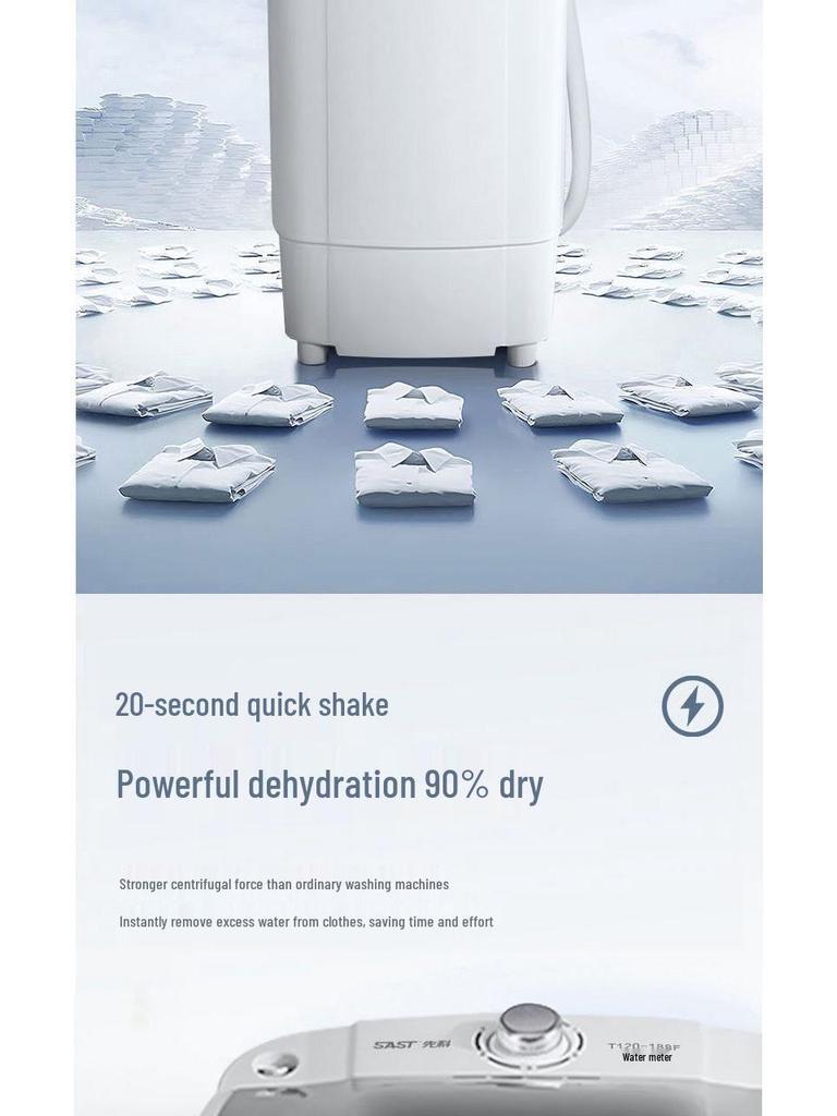 Mini-Schleudertrockner mit reinem Kupfermotor - Edelstahl, Große Kapazität, Ideal für Wohnheime und Mietwohnungen