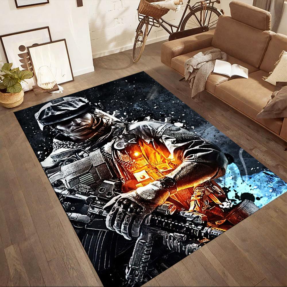 Cyberpunk Soldier Combat Square rugs are a great choice for living rooms, bedrooms, home décor, and as gifts.