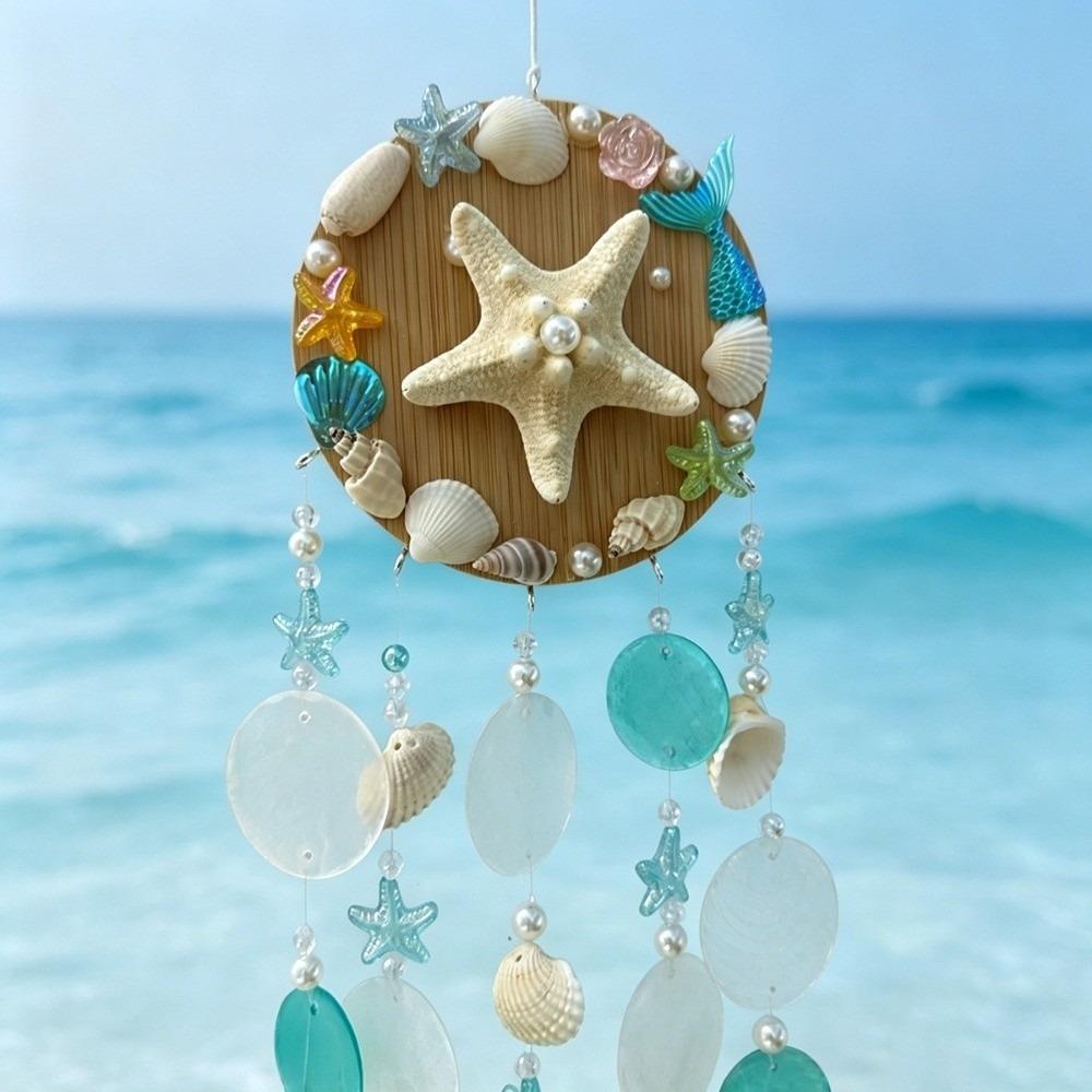 Coastal Style Sea Shell Wind Chime Wall-mounted Outdoor Wind Catcher Garden Wind Chimes Balcony