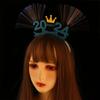 Plastic LED Glow Headpiece LED Glow New Year Headdress 2024 Happy New Year Headband  Girl