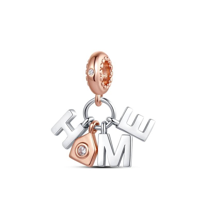 Thanksgiving Day Charms Beads Copper Love Family Flower Charm Dangle Accessories Bracelets Necklace Jewelry Marking