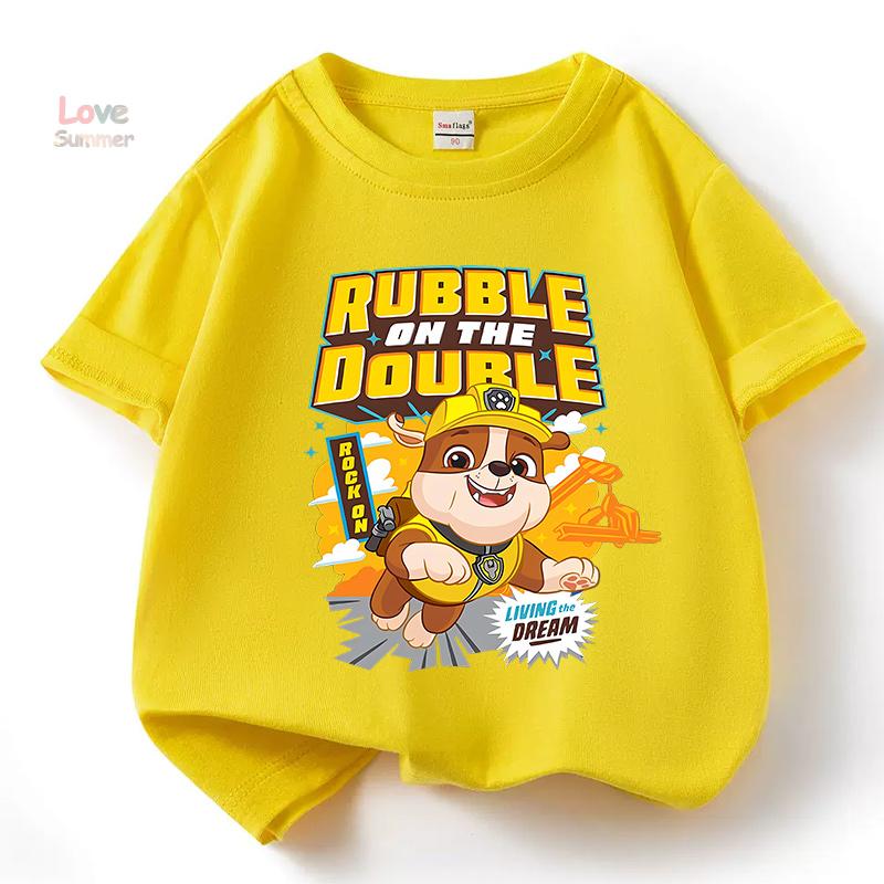 Paw Patrol boys T-shirts for Boys Anime Cartoon Cute Birthday Clothing Children Summer Fashion Short Sleeved Shirt Kids Clothes