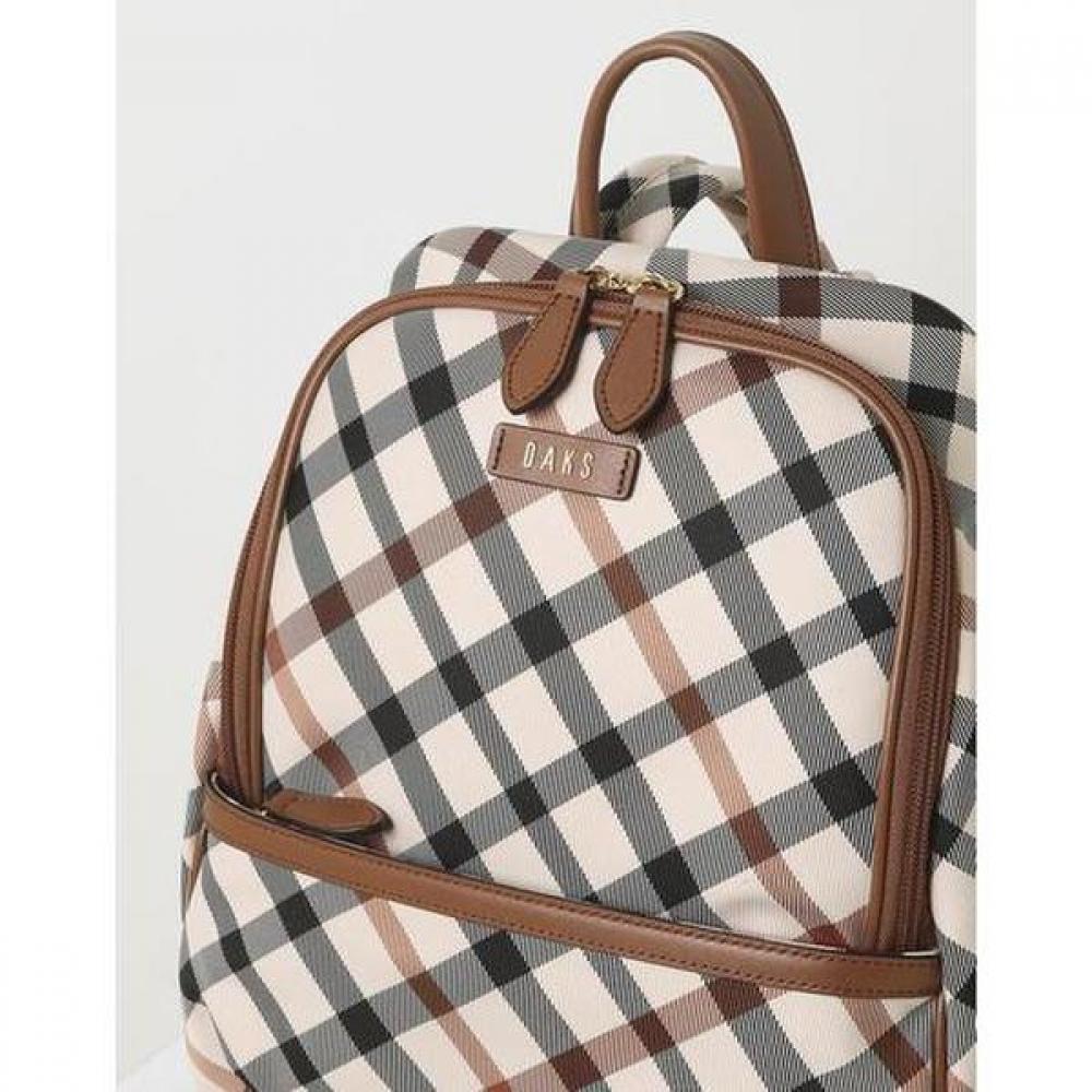 Daks Brown House Check Fabric Backpack Dcba0e635w2