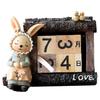 Queen-b Perpetual Calendar, Rabbit Block Cube, Wooden, Desktop, Stylish, Home/Office Desk, Cute Interior Calendar Ornament, Simple Design, Natural Woo