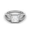 2.5 Ctw Square Shape Moissanite 925 Sterling Silver Split Shank Women Wedding Ring