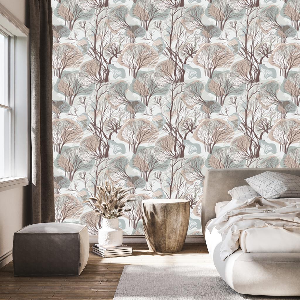 Trees In an Autumn Forest Wallpaper for the Living Room and Bedroom 50x1000