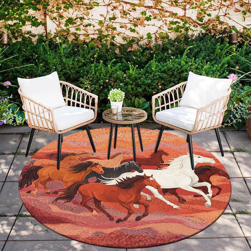 Majestic Elephant Pattern Round rug,Carpet Rug for Living Room Bedroom Playroom ,Non-slip Floor Mat,Holiday Gifts and Birthday Gifts.