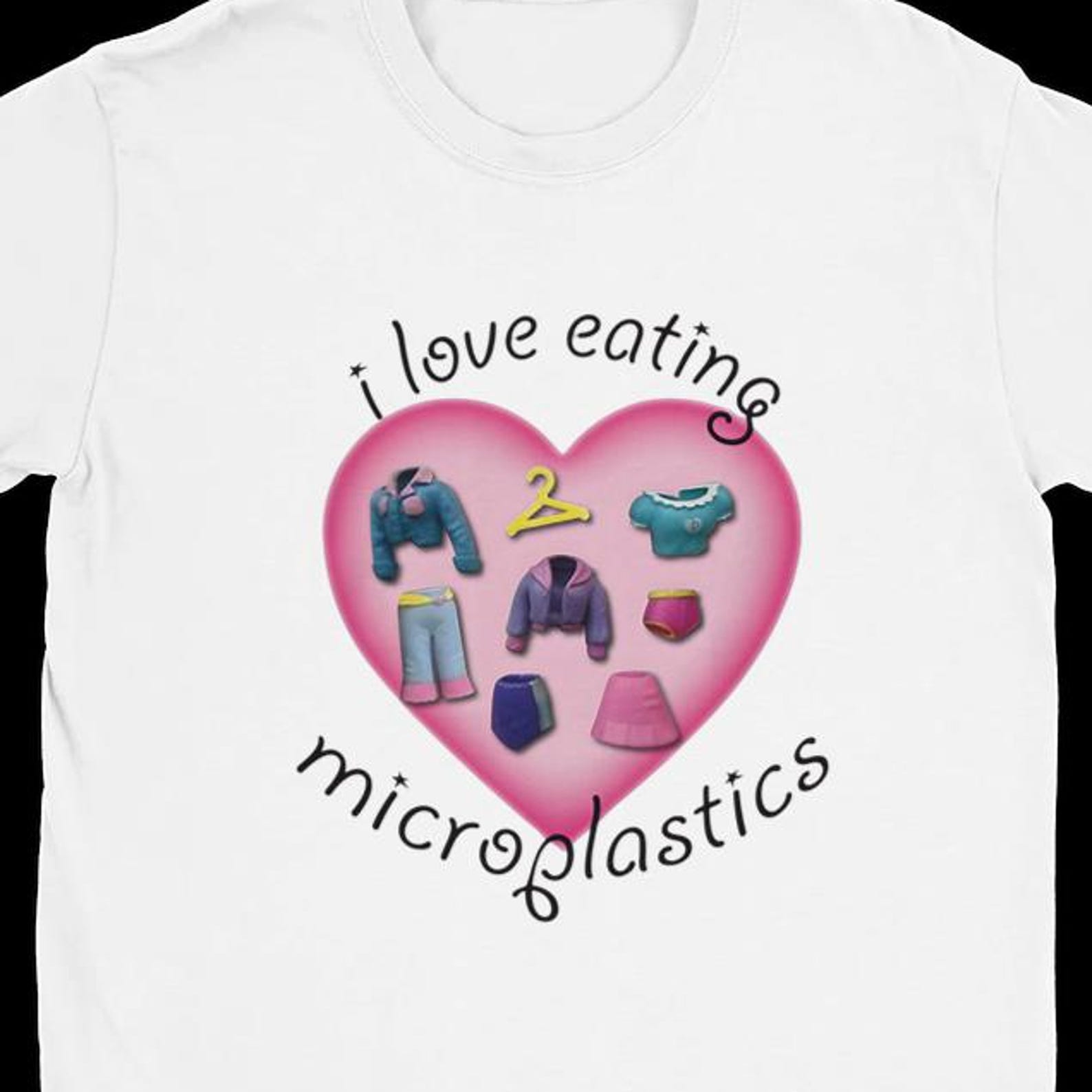 Cute Tee |  i love eating microplastics  | Environmental Awareness | Streetwear | College Style | Gildan Cotton Unisex M