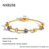 European and American literary retro stainless steel zirconium blue eye devil's eye bracelet plated with 18k gold adjustable bracelet