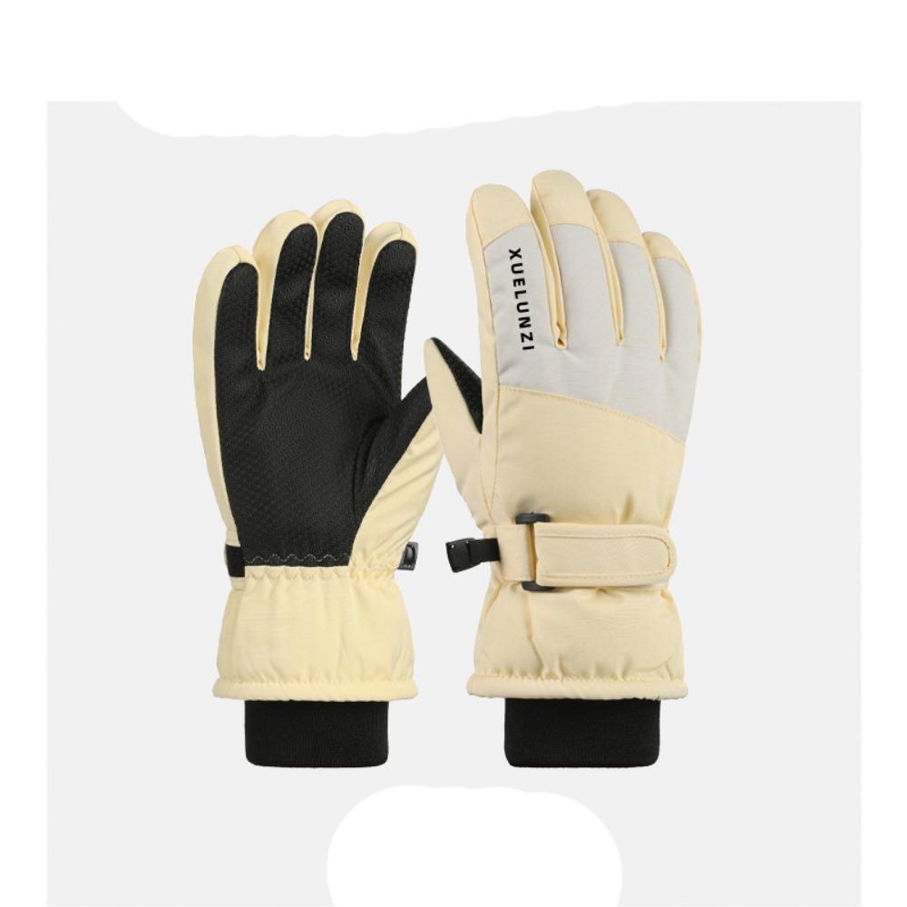 

Зимние теплые детские лыжные перчатки Нескользящие детские велосипедные перчатки Портативные варежки для занятий спортом на открытом воздухе жёлтый