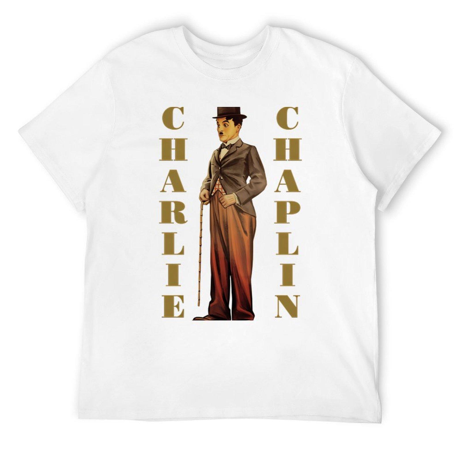 Charlie Chaplin T-Shirt custom t shirt oversizeds summer tops tees mens t shirt graphic S