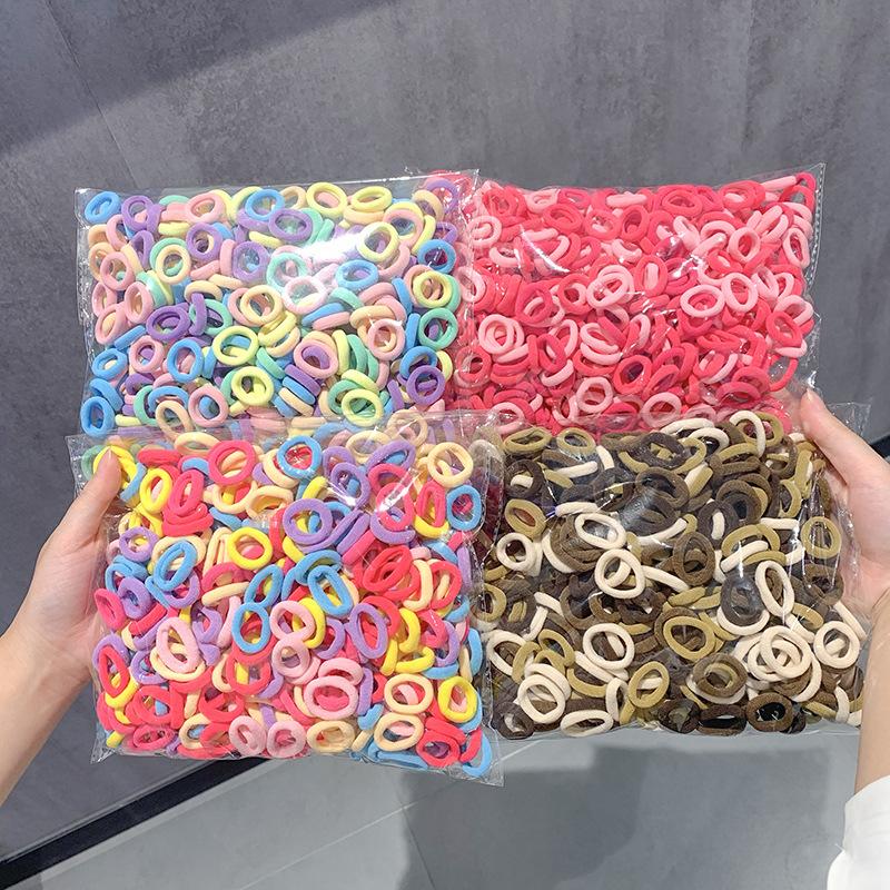 200-500PCS Women Girls Colorful Nylon Elastic Hair Bands Ponytail Hold Small Hair Tie Rubber Bands Scrunchie Hair Accessories