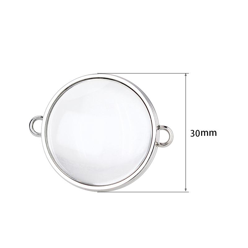 15pcs Curved Glass Living Locket Pendant Floating Locket Necklace For Women Stainless Steel Jewelry Making Reliquary Medallion