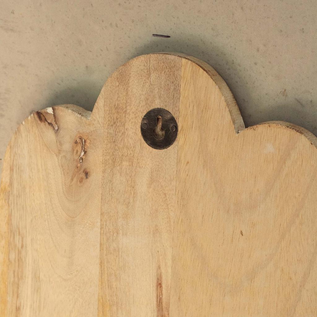 Hamsa Hand Wandplakette, Mangoholz Weißwaschung