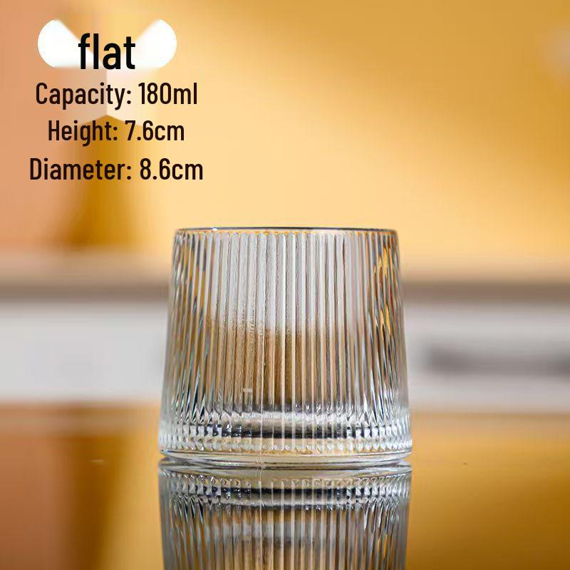 Creative Hammered Texture Whiskey Glasses - Large Caliber Bar Use Embossed Glass Cups 180ml
