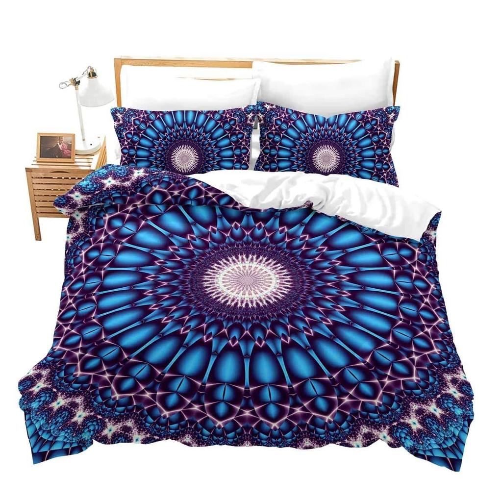Comforter Mandala Galaxy Boho Chic Petal Flower Bohemian Meditation Gypsy Hippie Floral Retro Decor Women Gifts Queen Size