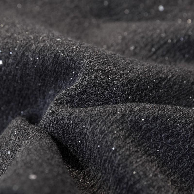 Chic Pleated Sequin Wool-Blend High-Waisted A-Line Skirt - Anti-Exposure, Versatile for Autumn/Winter
