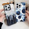 Geometric Marble Pattern Shockproof Phone Case for iPhone 17 Air 16 16E 15 Pro Max 14 Plus 13 Mini 12 Back Cover Anti Fall Funda