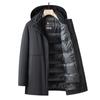 Men's New Winter White Goose Down Removable Liner Down Jacket Versatile Casual High-end Hooded Warm Jacket for Men