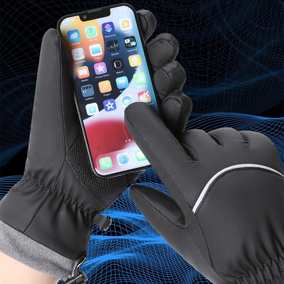Winter Waterproof Thickened Cuffs Tightened Gloves Unisex Touch Screens Anti Slip Finger Glove Outdoor Running Cycling Equipment