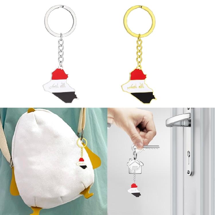 Iraq Map Keychain Non Fading Titanium Steel Key Holder Suitable for Travelers