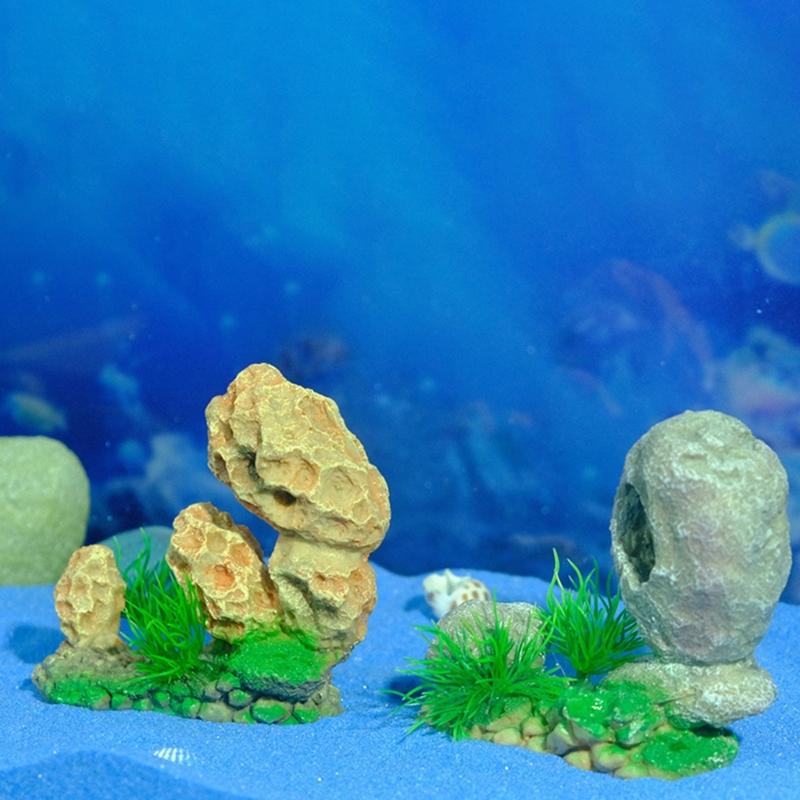 Aquariums Decorations Mountain Rockery Landscape Resin Craft Model Statue for Shrimp Fish Fishtanks Hideouts Cave House