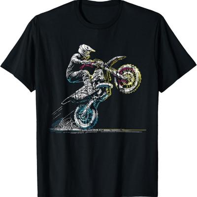Dirt Bike Rider Retro Motorcycle Motocross T-Shirt