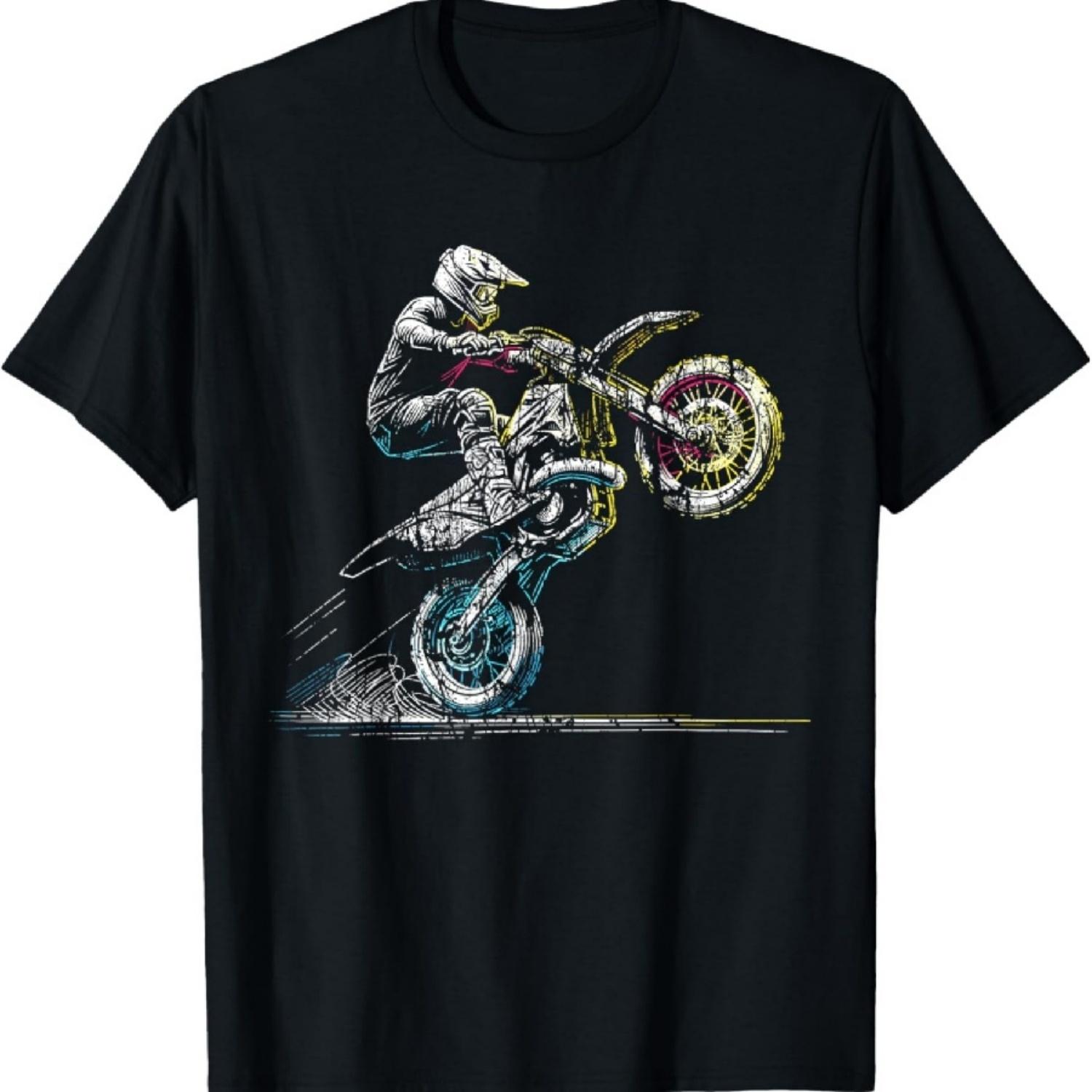 

Dirt Bike Rider Retro Motorcycle Motocross T-Shirt S