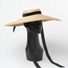 202508-shi inc chic summer model show handmade straw Velvet webbing lady sun cap  women leisure leisure hat