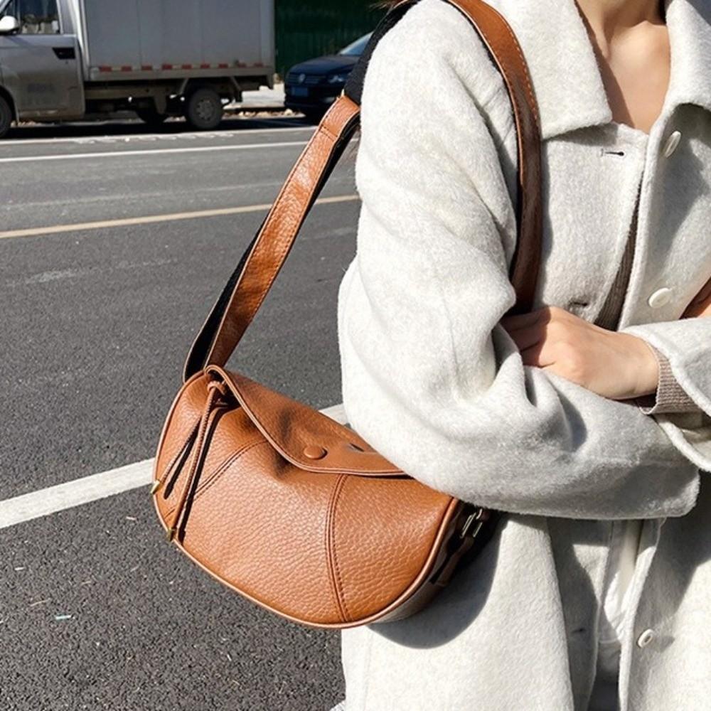 PU Soft Leather Shoulder Bag Casual Small Size Everyday Bag Commuting Style