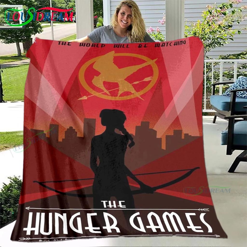 Hot Fashion The Hunger Games Pattern Blanket Flannel Thin Blanket Portable Home Travel Office Lunch Break Blanket Birthday Gift