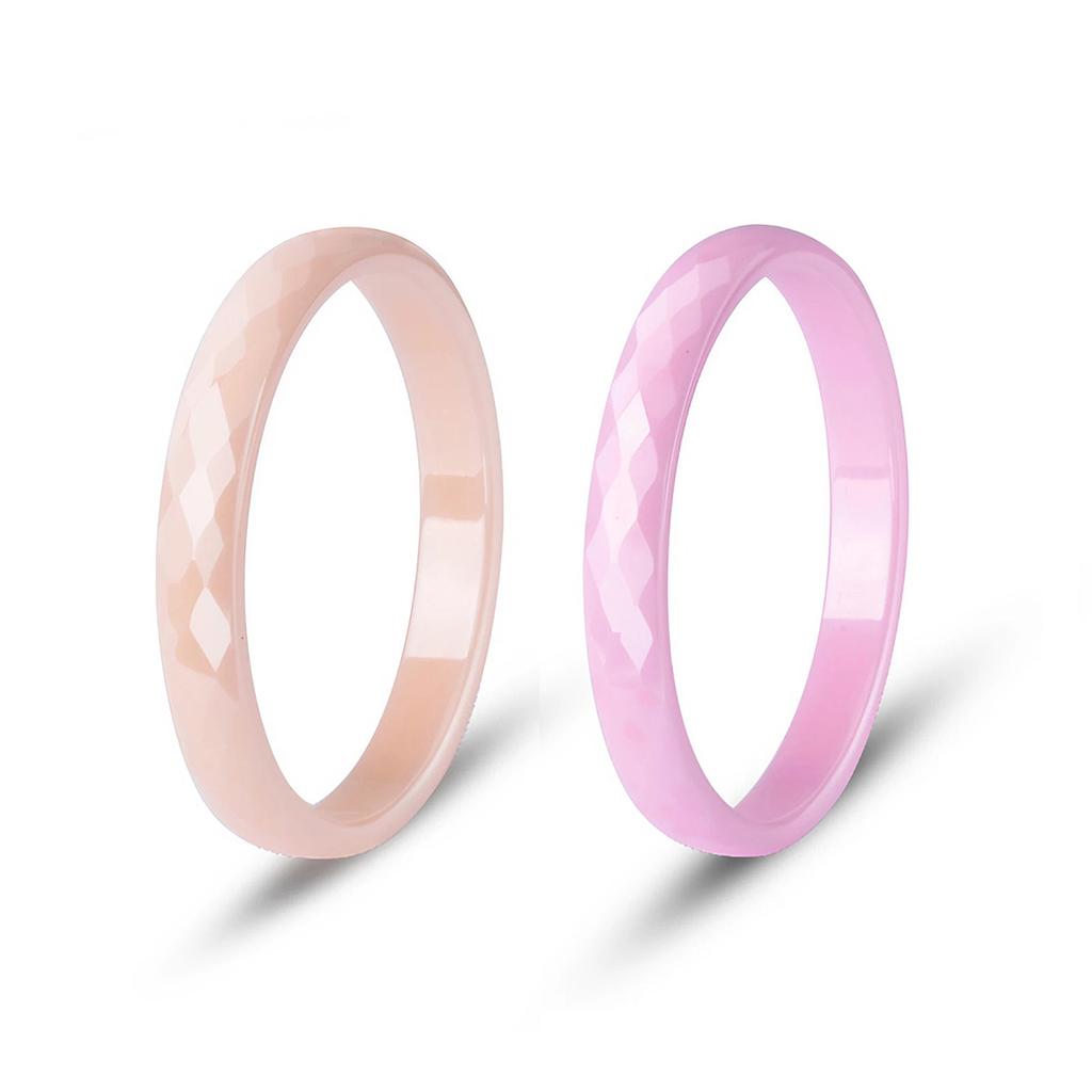 3mm Thin Stackable Ceramic Ring Women Black White Pink Green Purple Plain Wedding Band Promise Pinky Ring Hypoallergenic Jewelry